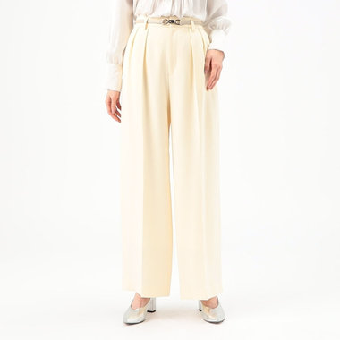 【セットアップ対応】トリアセテートポリエステルダブルクロス ワイドパンツ
