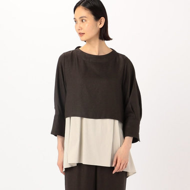 【セットアップ対応／レイヤード】麻調合繊 ブラウス