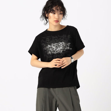 プレーティング天竺 ロゴプリントTシャツ