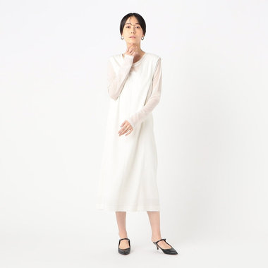 デニム調スラブストレッチ ジャンパースカート