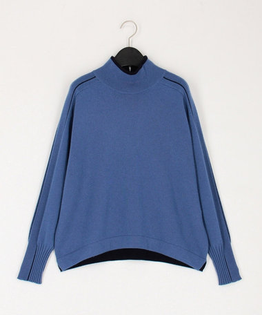 カシミヤ配色ニット プルオーバー
