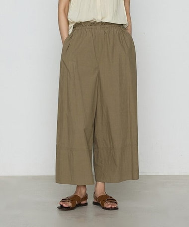 コットンタイプライター ギャザーワイドパンツ