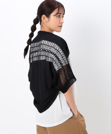 紙ニット ヘアピンレース編みボレロ