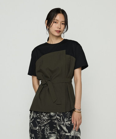 コンパクトクールローレル天竺 ビスチェレイヤード風カットソー