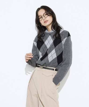 アーガイルニット プルオーバー