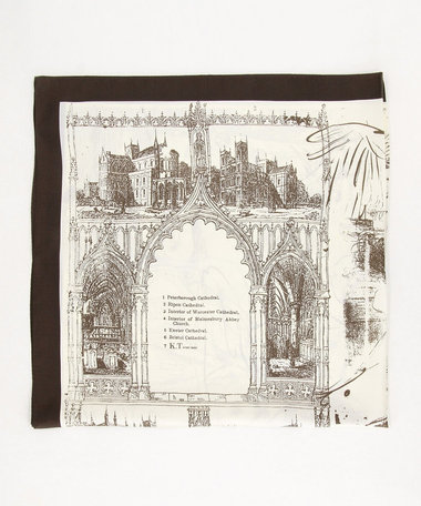 線画風プリント スカーフ