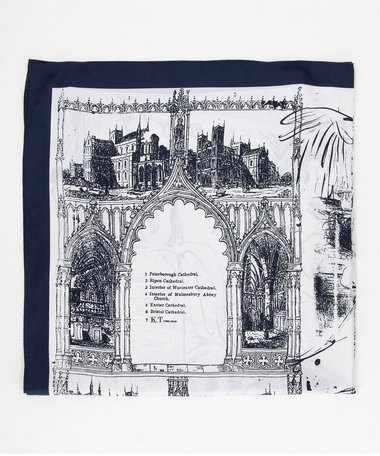 線画風プリント スカーフ