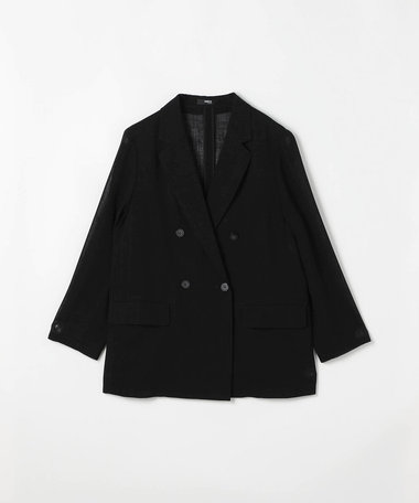 【Oggi 7月号掲載 滝沢カレンさん着用商品】【セットアップ対応】【RE:撚】トリアセクールスラブ ダブルジャケット
