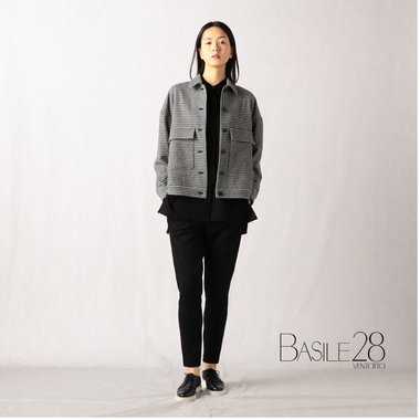 エアー千鳥 ステンカラーブルゾン