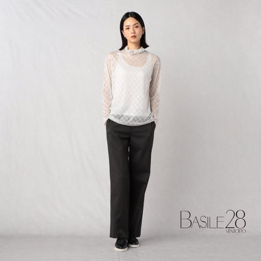 【SALE】ストレッチレース タートルネックプルオーバー