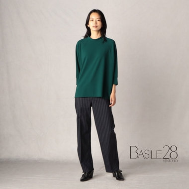 ドライストレッチストライプ　ワイドパンツ