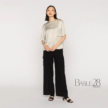 ビスレーヨンサテン ポケット付きブラウス