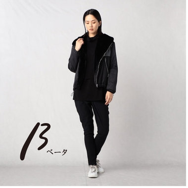 ナイロンタフタ×フェイクファー ブルゾン