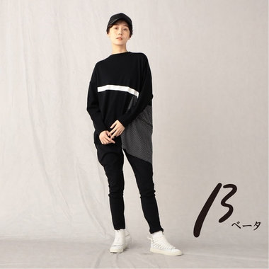 水玉 ドット使いニット