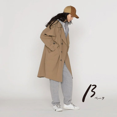 スウェットとトレンチコート