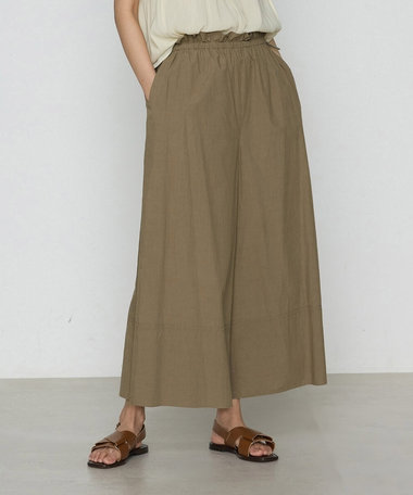 コットンタイプライター ギャザーワイドパンツ
