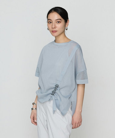 オーガニックコットン×リサイクルPe ドローストリングシアーセーター