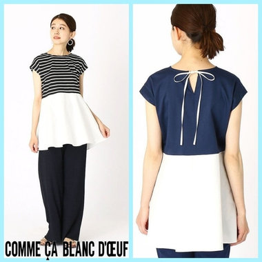 爽やかな印象のペプラムプルオーバー