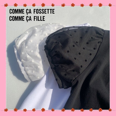 オーガンジーの透け感が可愛い“ドットパフスリーブブラウス”