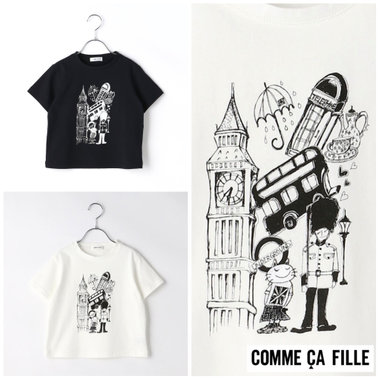 ロンドンをイメージした 手書きプリントTシャツ