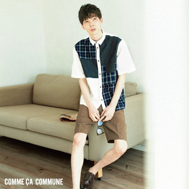 ショートパンツで、トラッドコーデ