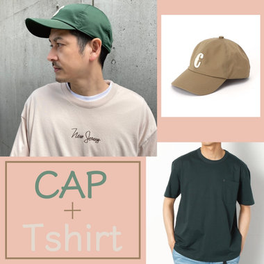 店頭でも人気！キャップ＋Tshirtスタイル