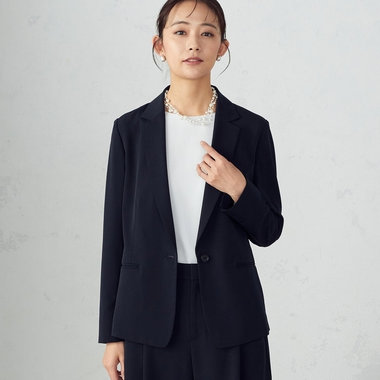 【セットアップ対応】ウォッシャブル ポリエステルツイル テーラードジャケット