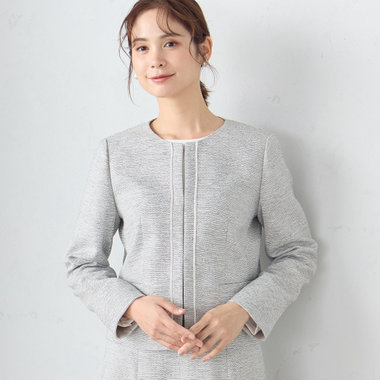 【セットアップ対応】ラメツイード ノーカラージャケット