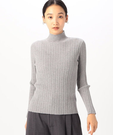 ランダムリブ ハイネックニット