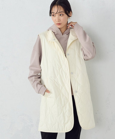 キルティング　ロングジレ