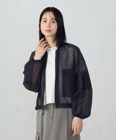 ナイロンシアーリップストップ MA-1 ブルゾン