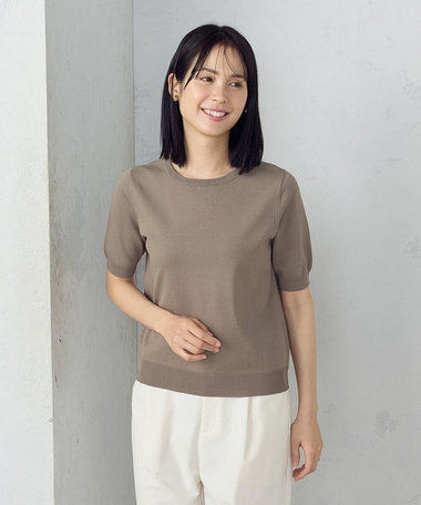 【ウォッシャブル・UVカット】2WAY５分袖ニット