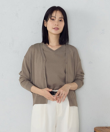 【ウォッシャブル・UVカット】ベーシック カーディガン