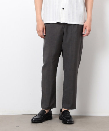 【セットアップ対応】リネンライク ポリエステル テーパードパンツ