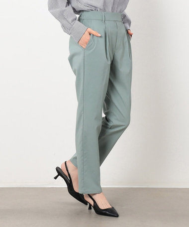 【美しいベーシックパンツ】ストレッチテーパードパンツ