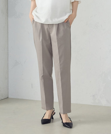 【美しいベーシックパンツ】ストレッチテーパードパンツ