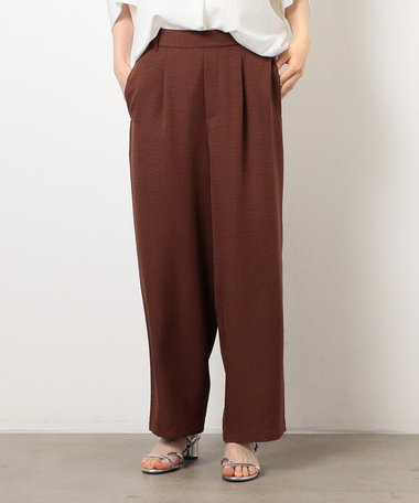 【美しいベーシックパンツ】麻調ワイドパンツ