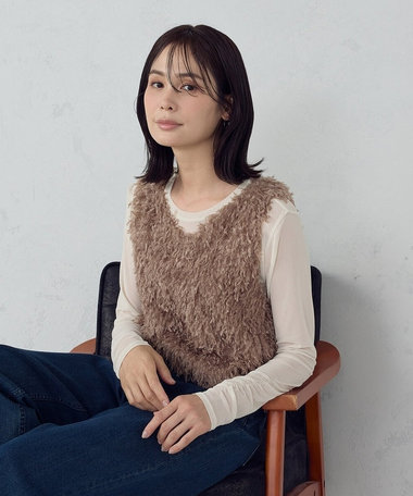 【セットアイテム】フリンジベスト＋シアーインナー