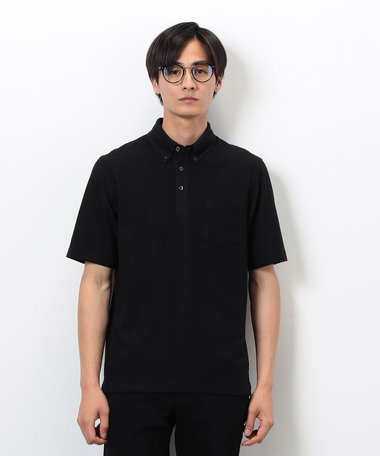 【吸水速乾】市松ジャカード×カノコポロシャツ