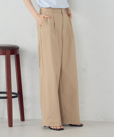 【美しいベーシックパンツ】ワイドシルエット チノパンツ