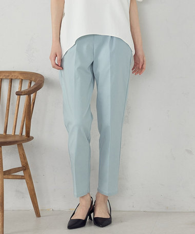 【美しいベーシックパンツ】ストレッチツイル テーパードパンツ