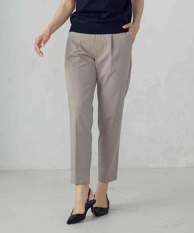 【美しいベーシックパンツ】ストレッチツイル テーパードパンツ